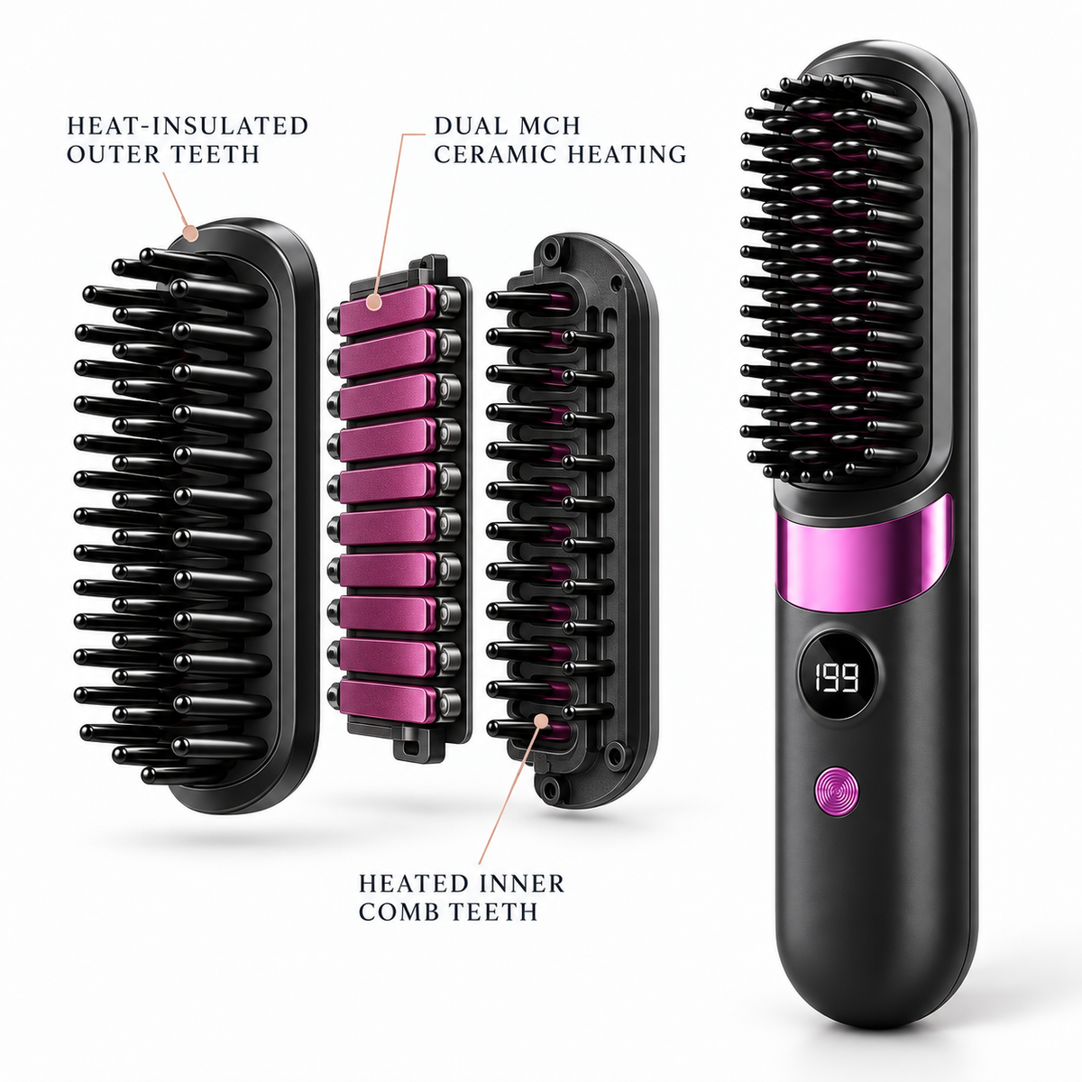 Aveyra PocketStyler™ Cordless Hair Touch-Up Comb